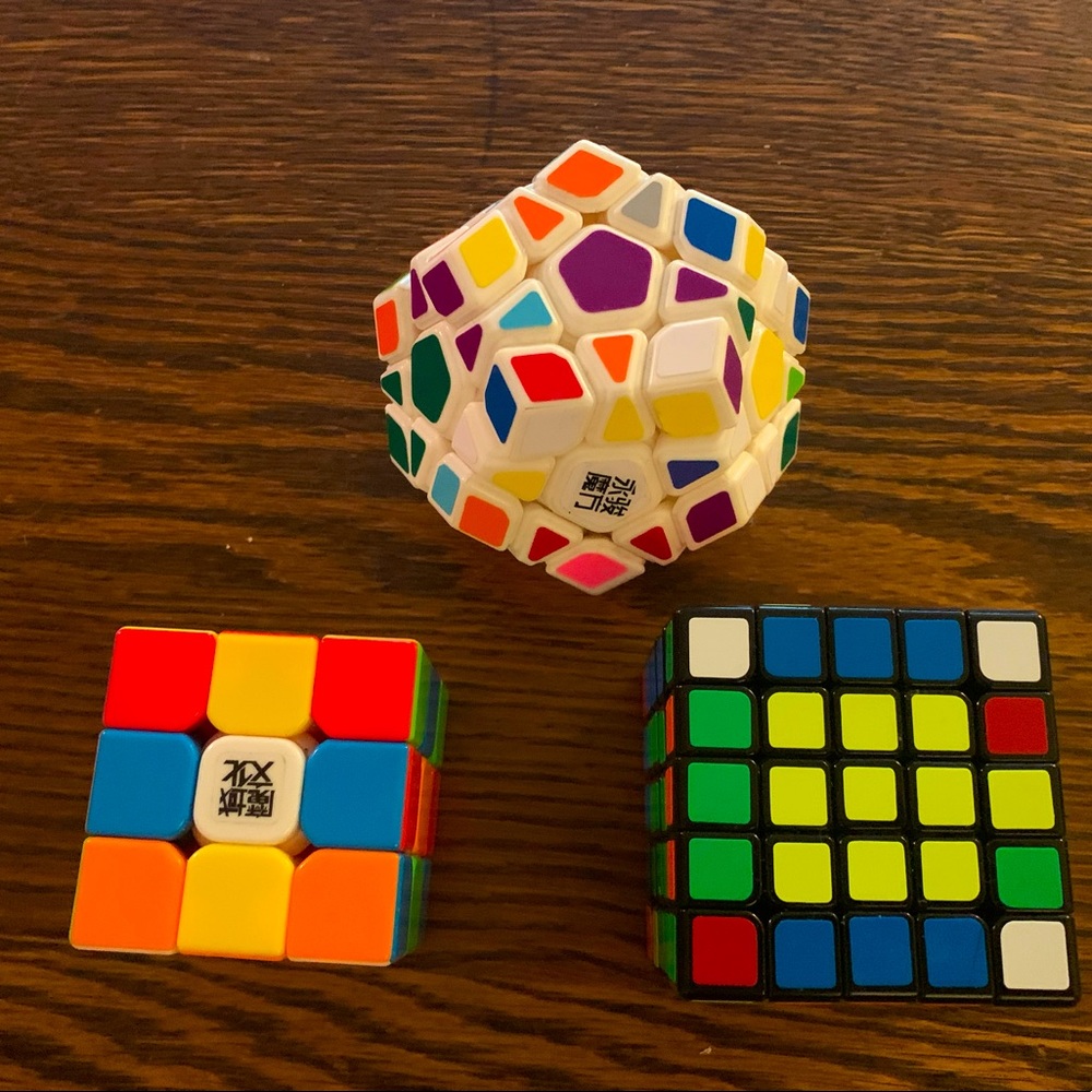 Speed Cubes. 5x5, 3x3, Megaminx Cube.
